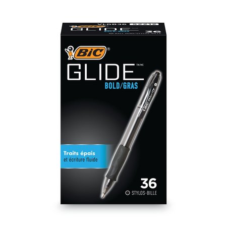 Bic Pen, Velocity, Bold, Black, PK36 VLGB361-BLK